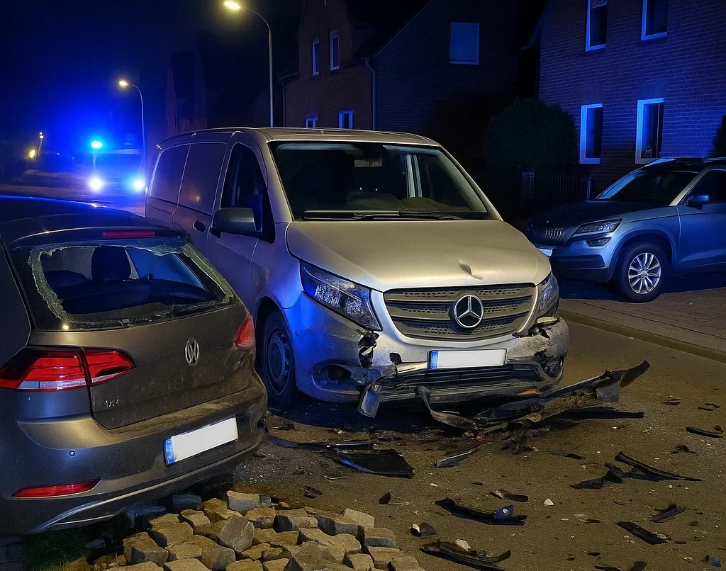 Betrunken und auf Drogen: Buxtehuder rammt zwei Autos 1 a car crash on the street