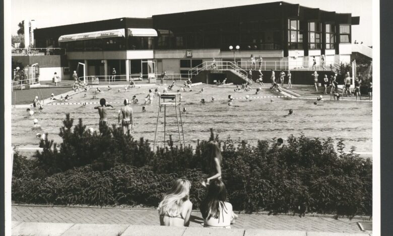 a group of people in a pool