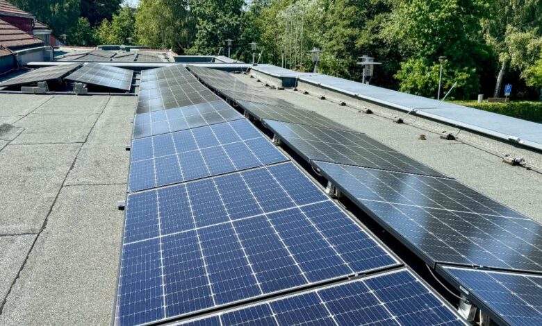 solar panels on a roof