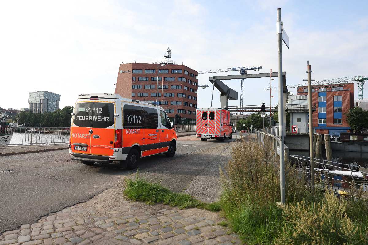 a two orange and white vans on a road
