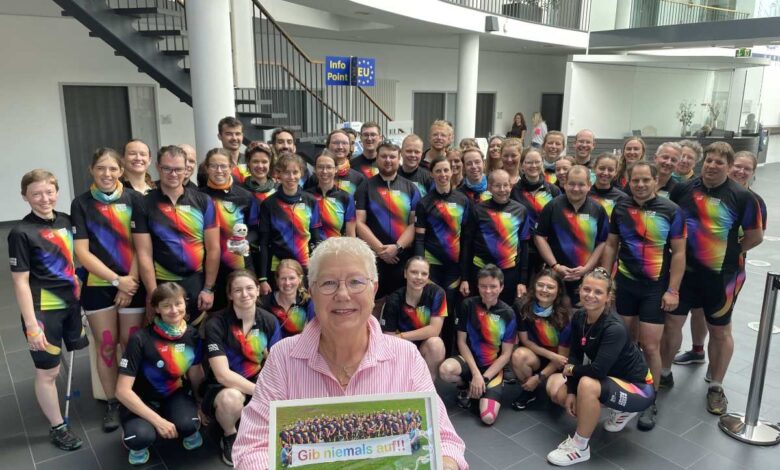 a group of people posing for a photo