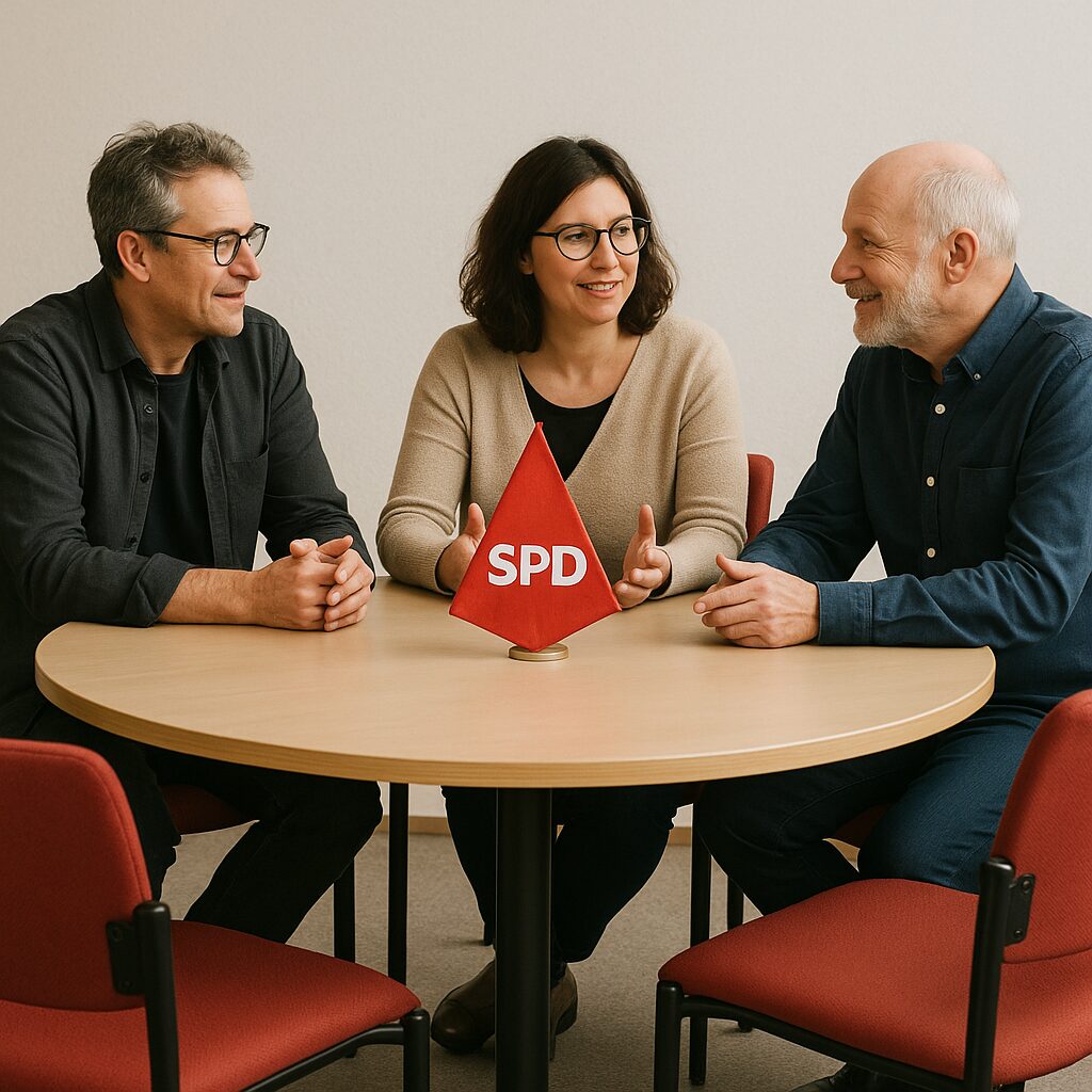 a group of people sitting at a table