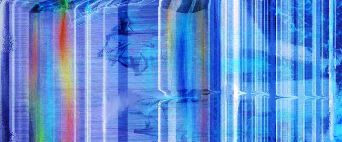 a blue and white striped background