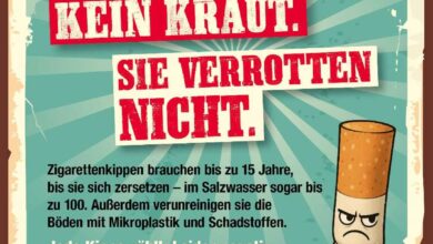 Kippen schaden der Umwelt erheblich.