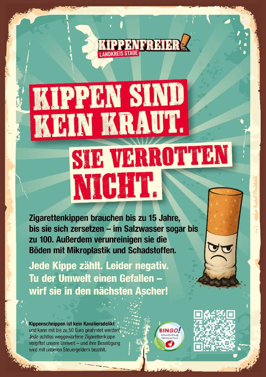 Kippen schaden der Umwelt erheblich.