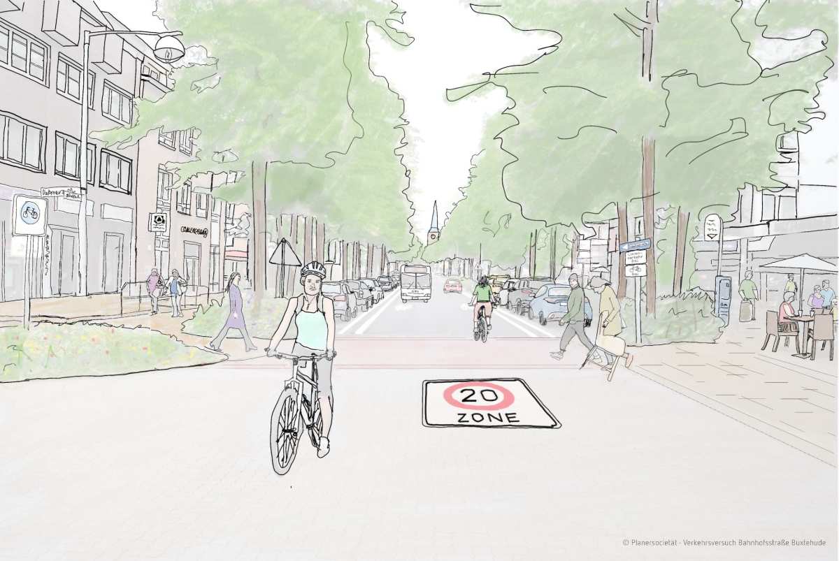 a woman riding a bicycle on a street