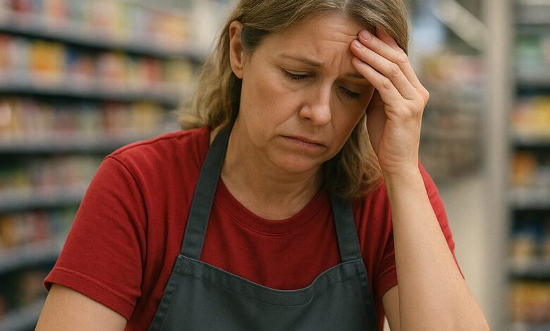 Geld reicht nicht zum Leben: Ver.di-Studie zeigt alarmierende Arbeitsbedingungen im Handel 7 Frau mit Schürze im Geschäft.