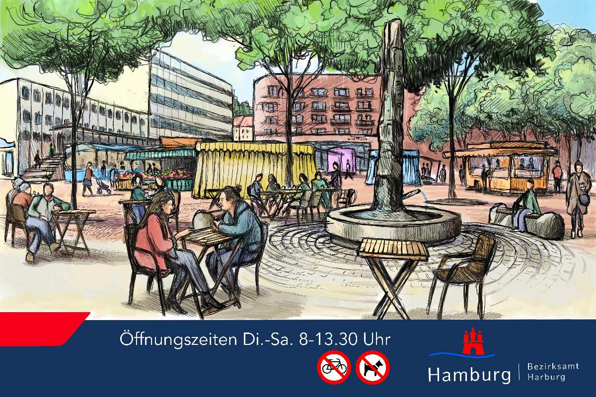 Kulinarik, Musik und Mitmachaktionen: Harburger Marktfest lädt zum Entdecken ein 1 Lebhafte Marktszene in Hamburg.