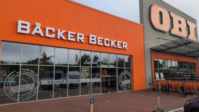 Bäckerei neben Baumarkt OBI.