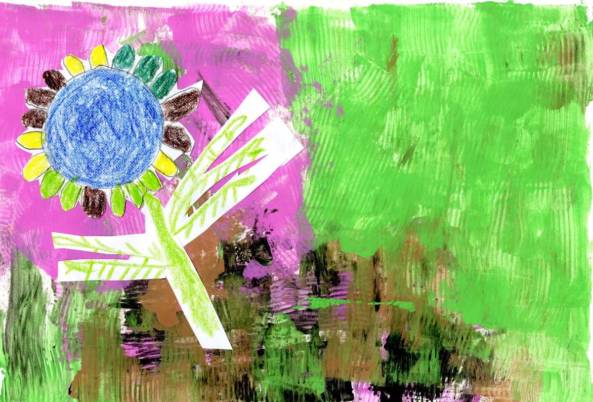 Kreativ statt kraftlos: Kunstprojekt in Neuwiedenthal schenkt Frauen neue Perspektiven 1 Bunte Zeichnung einer stilisierten Blume