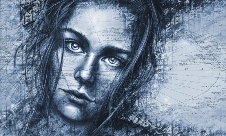 Karte mit eisigem, blauen Hintergrund