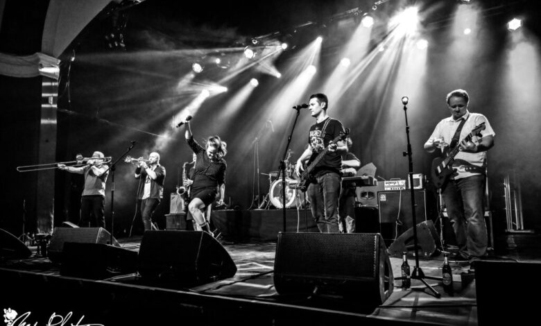 Ska-Explosion in Harburg: Vier Bands heizen beim Jubiläumskonzert im Stellwerk ein 7 Band spielt auf einer Bühne.