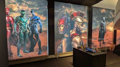 Superhelden in dramatischer Kulisse