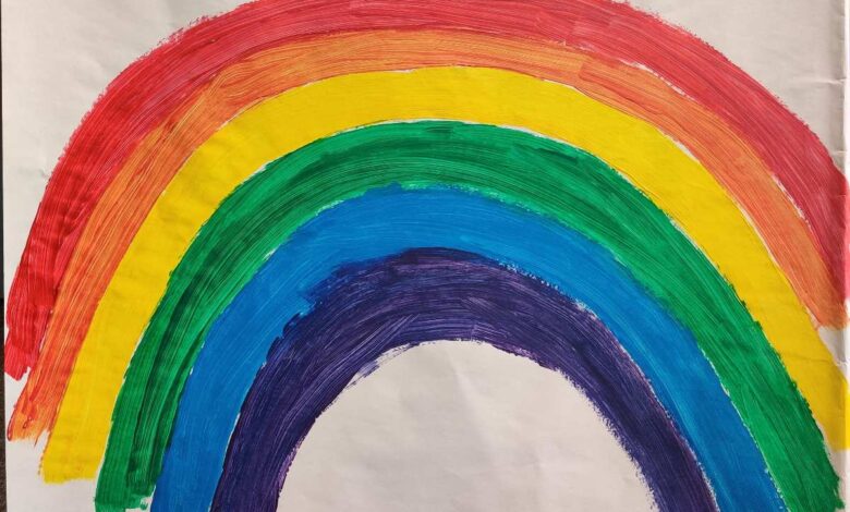 „Neugraben ist bunt!“: Stadtteil lädt am 26. Oktober zur Begegnung, Diskussion und Kreativität ein 6 Bunter Regenbogen auf weißem Papier