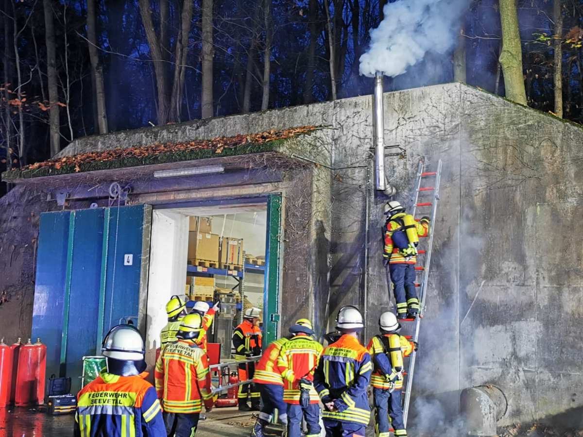 Feuerwehr bei einem Einsatz im Wald