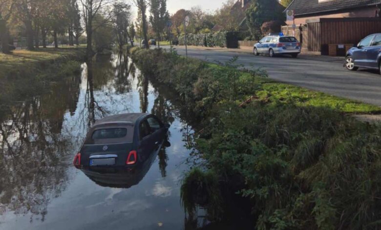 Auto stürzt in Jork ins Fleth – 81-Jährige unverletzt dank mutiger Helfer gerettet