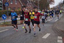 Läufer beim Suederelbe Halbmarathon.